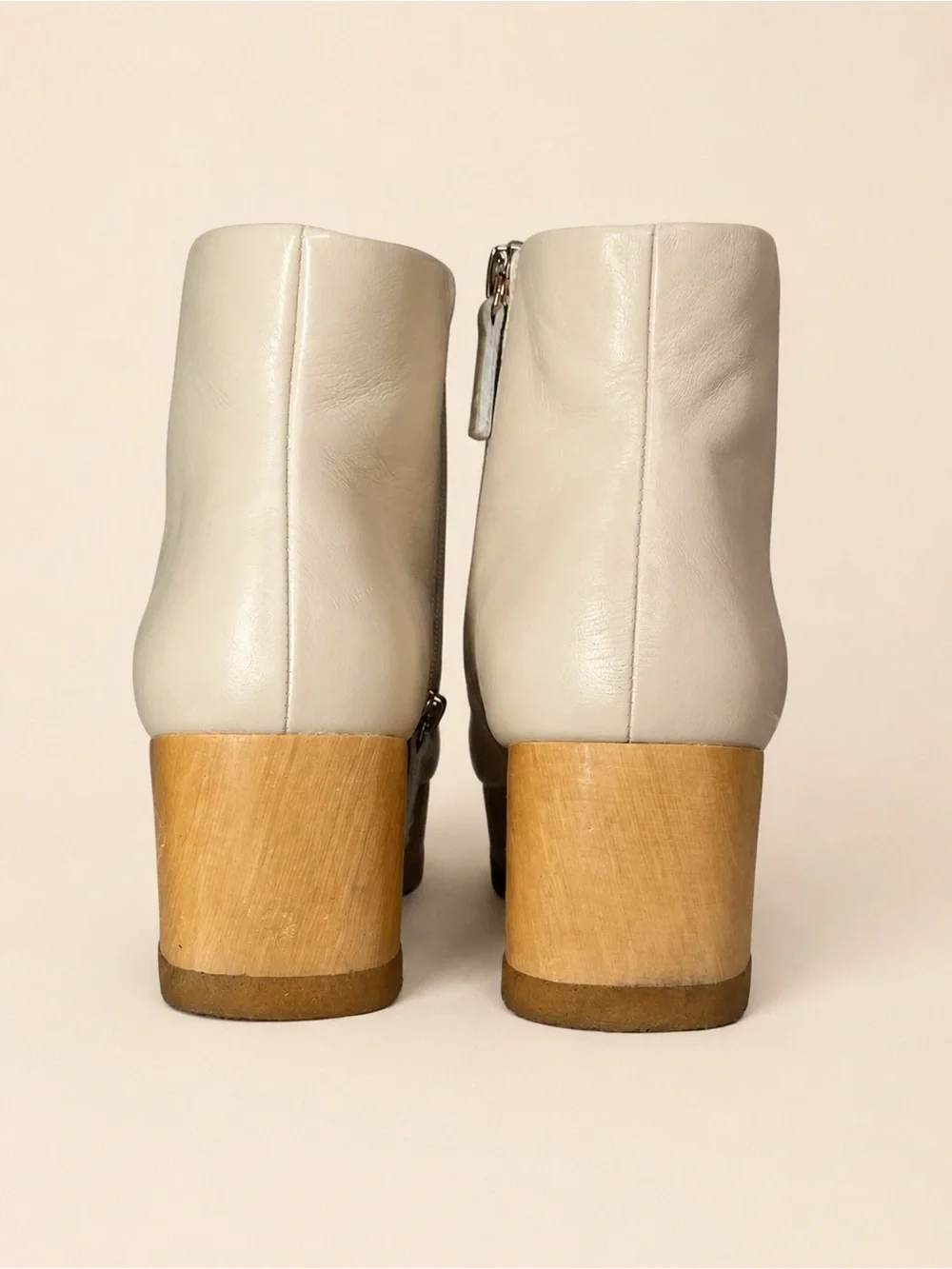🤍🪵 Kelsi Dagger Brooklyn Hill Cream Leather Platform Booties • Size 8